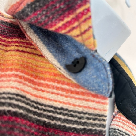 SIERRA PACIFIC Wool Blanket Knit Striped Shirt Jacket Unisex Men L Women XL - Picture 7 of 11